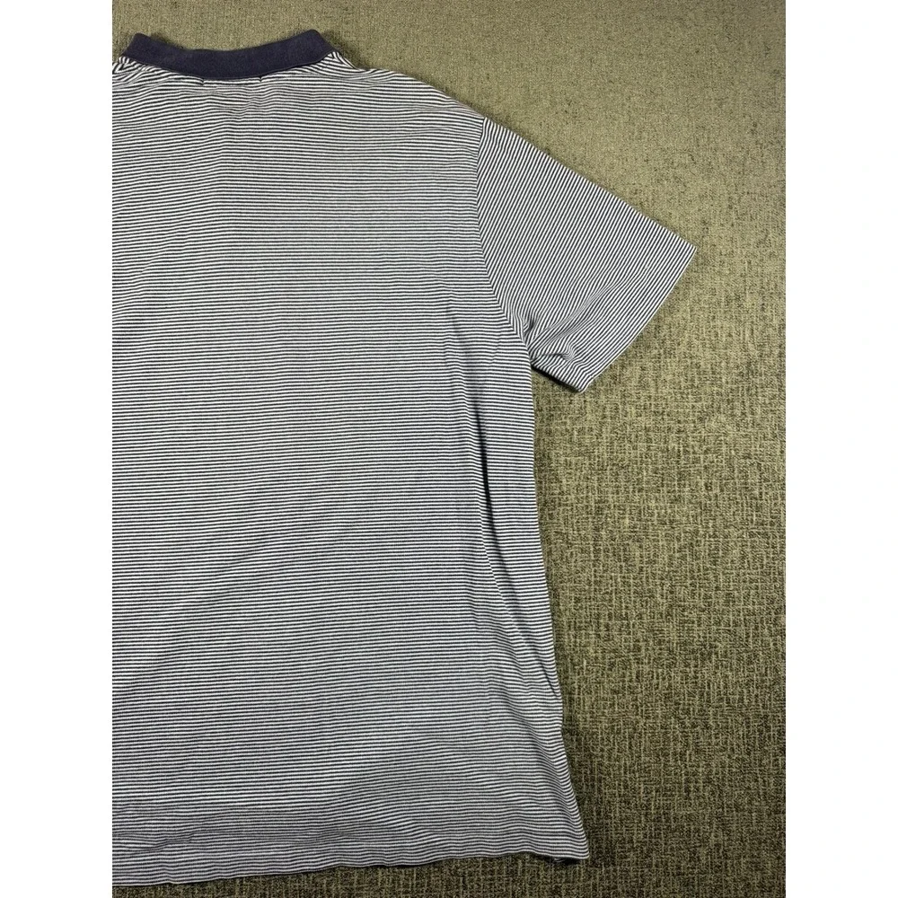 Polo Ralph Lauren Mens XXL Blue White Striped Short Sleeve Cotton Polo‎ Shirt